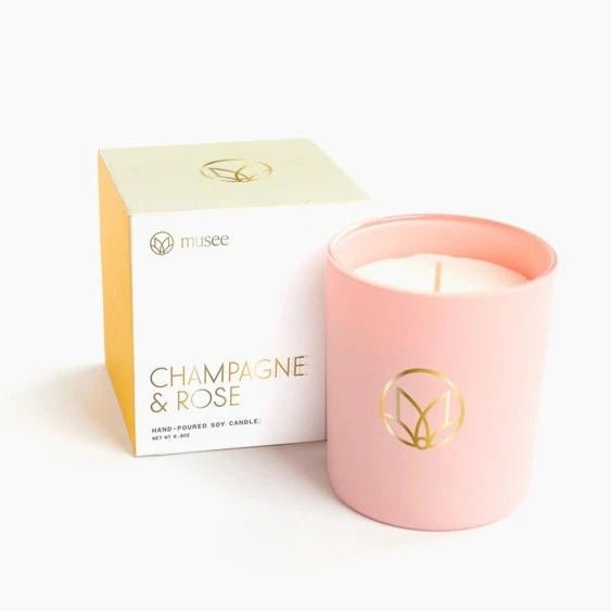 Champagne &amp; Rose | Handcrafted Soy Candle - Gentle Nudges