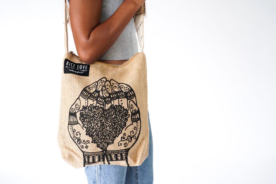 Rice Love Artist Series Crossbody Tote - Gentle Nudges