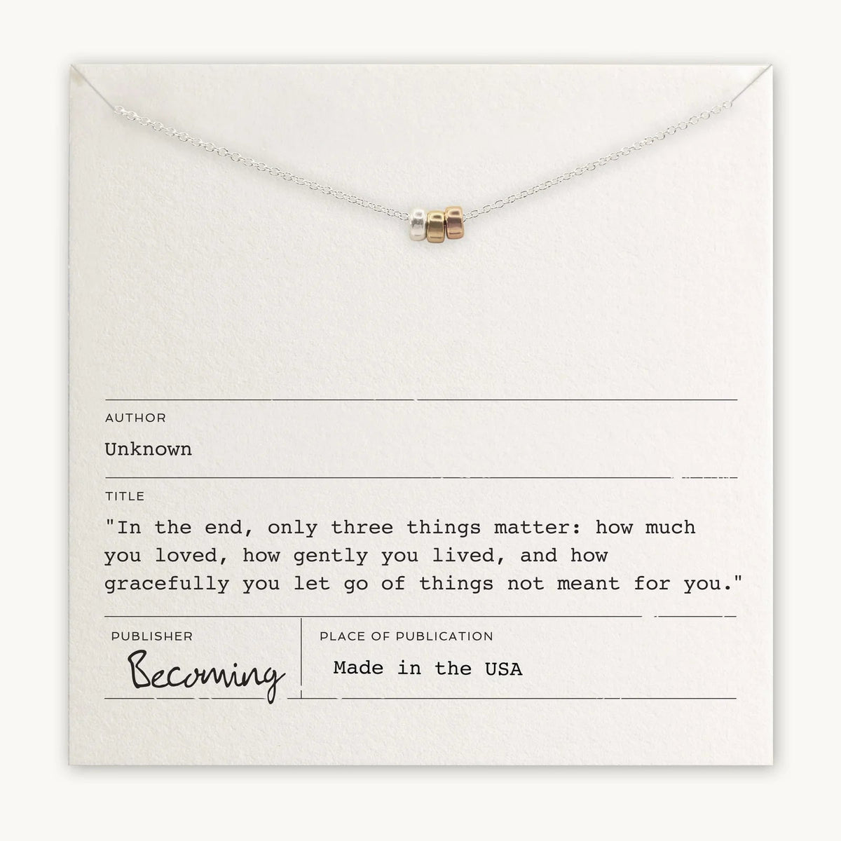 Women&#39;s Necklace - THESE THREE THINGS - Gentle Nudges